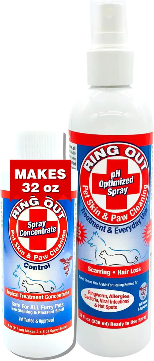 Ring Out for Pets: Control & Help Ringworm | Clean Pets Skin & Paws | Recovery &