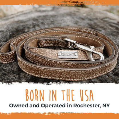 Luxury Leather Dog Leash - Genuine Material Leather Leashes for All Pet Sizes - Pet Lead - 5 Ft Premium Quality - Soft Material - Light Brown