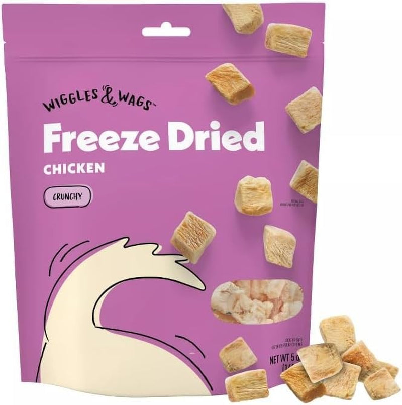 Wiggles Wags Freeze Dried Chicken Crunchy Dog Treats Pack of 5 for Happy Pups