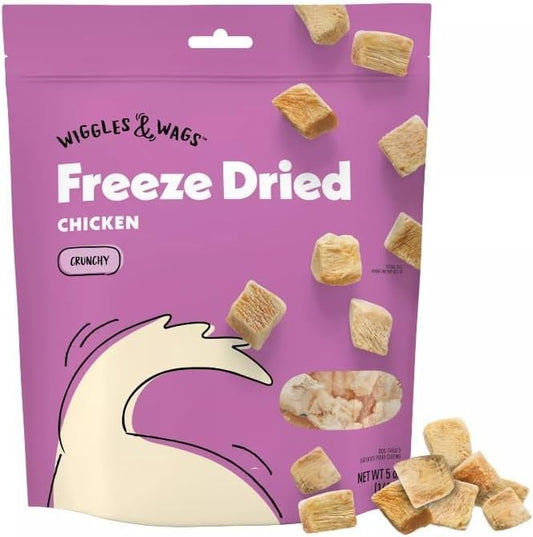 Wiggles Wags Freeze Dried Chicken Crunchy Dog Treats Pack of 5 for Happy Pups